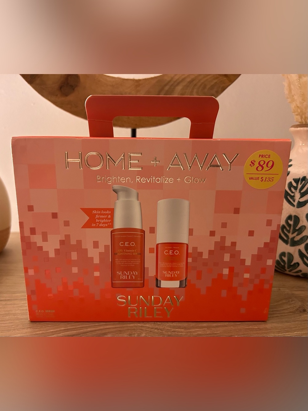NEW Sunday Riley C.E.O. Vitamin C Brightening Serum Home & Away Gift Set